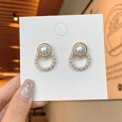 Silver needle regularity ring regularity in women fashion lady temperament Pearl Earrings is designed in South Korea East Gate 925