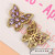E2284 Fashion Diamond Butterfly Pendant Ornaments Accessories DIY Earrings Necklace Materials Accessories Zircon Copper Parts
