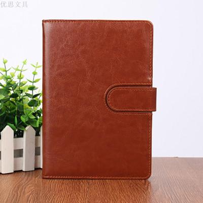 Color PU leather Paperback with magnetic fastener Business Notebook customized logo exquisite student Diary