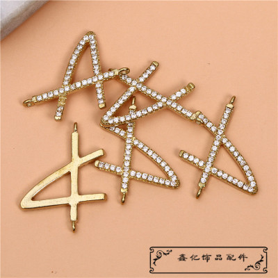A0017 Fashion Ornament Accessories Spot Drill Pendant Parts Necklace Bracelet Accessories Zircon Copper Parts