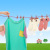 The Band Clamp Clothesline Travel Portable and Retractable Windproof Clothesline 12 Clip Clothes Rack Clothesline