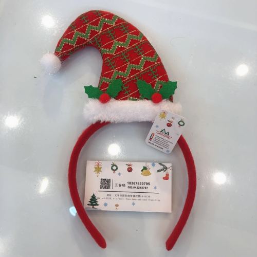 factory christmas christmas decorative head hoop cosply headband elk hair accessories christmas headwear holiday decoration
