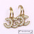 E2086 New Exaggerated Double C Full Diamond Earrings All-Match Earrings Online Influencer Earrings Zircon Copper Parts