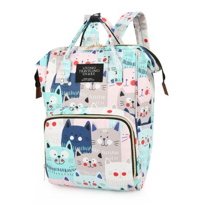 New fashion mother bag Nylon cloth backpacks large capacity maternal and infant bag hand print backpack manufacturers wholesale