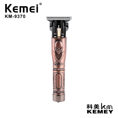 Cross-Border Factory Direct Sales Kemei KM-9370 Metal Engraving Body USB Charging Hair Clipper