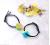 Korean Hot Style Set Rainbow Square Hair Rope Hoop Web Celebrity Lovely hair Ponytail Rubber Band hair ring rope