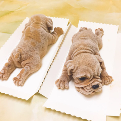 Chocolate Ice cream Baking tool DIY decoration British Bulldog Silicone mold cake decoration baking tool