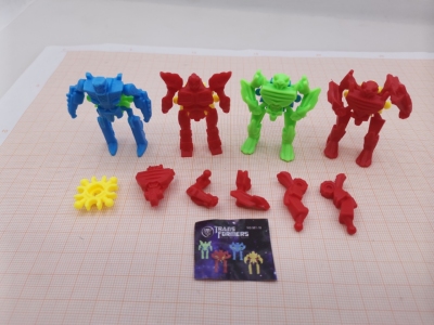 Children's Puzzle Toy Assembled Three-Color Q Version Transformers