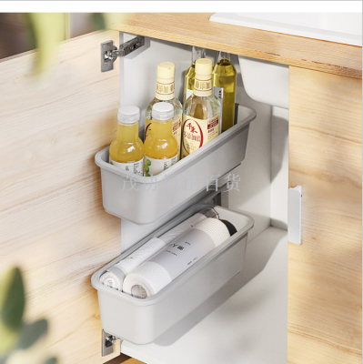 Kitchen storage box wall-mounted non-punch storage knife holder tools sandwiching drawer type