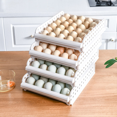 Egg Shelf Tray for Refrigerator Fresh-Keeping Kitchen Storage Box Egg Grid Drawer Plastic Shockproof Drop-Resistant