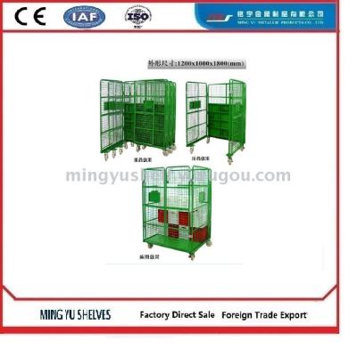 Logistics Turnover Trolley Folding Mobile Storage Cage Handling Utility Wagon Cart Wheeled Trolley Table Trolley