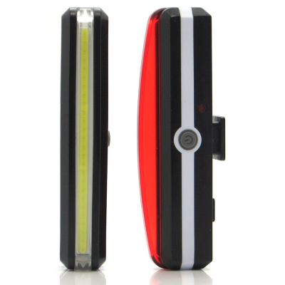 Bicycle Taillight Outdoor Cycling USB Charging Cob Safety Alarm Lamp Factory Direct Sales Cross-Border New Arrival