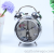 European-Style 3-Inch Metal Plating Silver Alarm Clock Night Light Creative Bell Children Student Seat Clock Customization