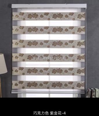 Customized Bauhinia Living Room Guest Room Jacquard Soft Gauze Curtain Finished Foreign Trade Factory Cortina Duo Roller