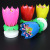 Holiday Party Supplies Lotus Musical Candle Double Layer Flowering Birthday Cake Flat Rotating Electronic Lotus Candle