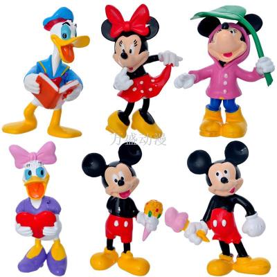 Wansheng animation manufacturers direct animation doll cake cake decoration 6 duck key chain pendant