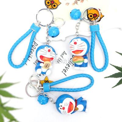 Mansheng animation manufacturers direct creative gifts Doraemon jingle cat solid keychain couples bag hanging ornaments