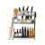Kitchen shelf stainless steel floor seasoning shelf supplies knife shelf multi - layer oil salt sauce vinegar storage shelf