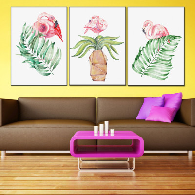 Canvas Painting Spray Painting Flamingo Decorative Painting Apartment Hotel with Oil Painting Canvas Prints Painting