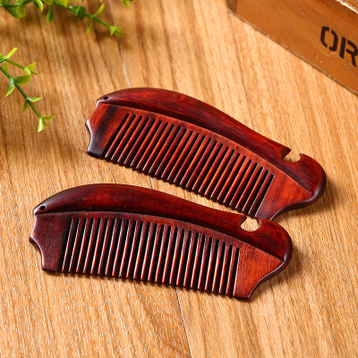 High-End Small Leaf Rosewood Fish Comb Anti-Static Portable Comb Anti-Static Fine Workmanship Is a Collection Gift