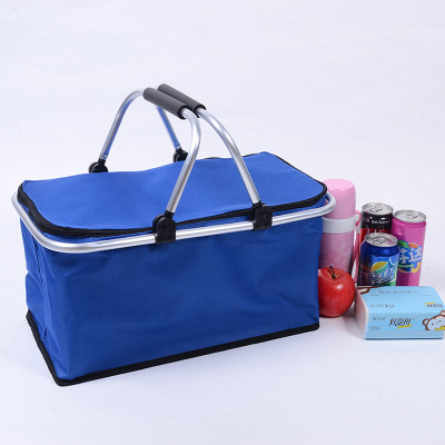 Cross border sourcing Zipper folding shopping bag outdoor portable as aluminum film picnic Oxford Cloth aluminum Tube shopping bag
