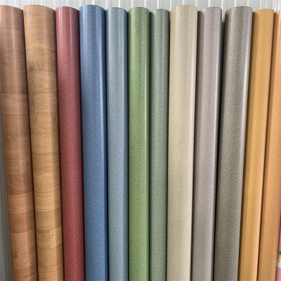 Factory Direct selling PVC flooring Plastic Flooring Kindergarten Solid Color Film Materials 1.6mm Fiberglass Flooring Commercial