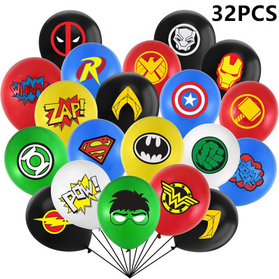 32PCS Superhero Rubber Balloons Party Decoration League of Legends Balloon Avengers Balloon