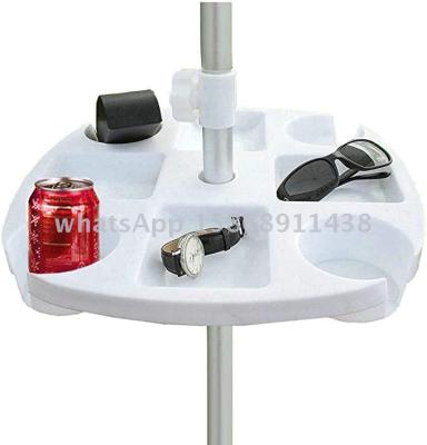 Beach Umbrella Table Tray with 4 Cup Holders, 4 Snack Compartments for Beach, Patio, Garden, Swimming Pool