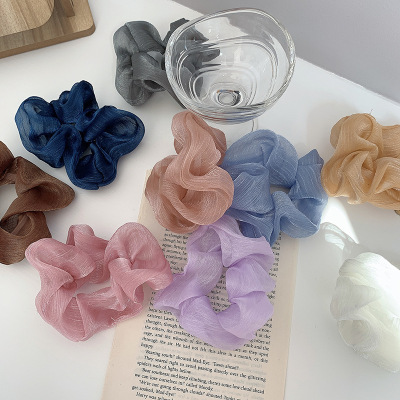 New Japanese and Korean Large Intestine Hair Band Simple Solid Color Girl Heart Hair Rope Korean Ponytail Hair Band Hair Accessories