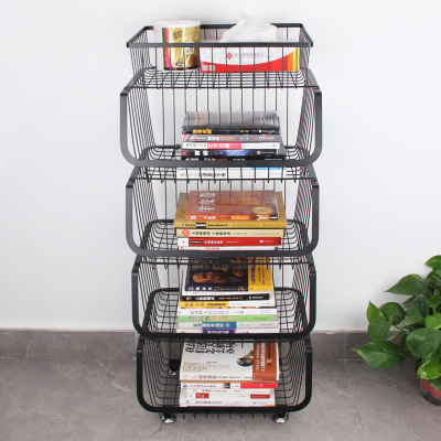 Hot style kitchen products floor shelf multi-functional multi-layer storage Basket Iron storage shelf