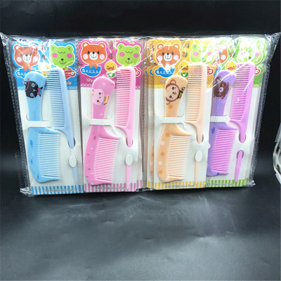 2 Children's Cute Cartoon Printing Comb Plastic hair gift set small comb