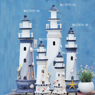 Wooden lighthouse, Mediterranean decoration crafts, watchtower, template room, clapboard, MA17078