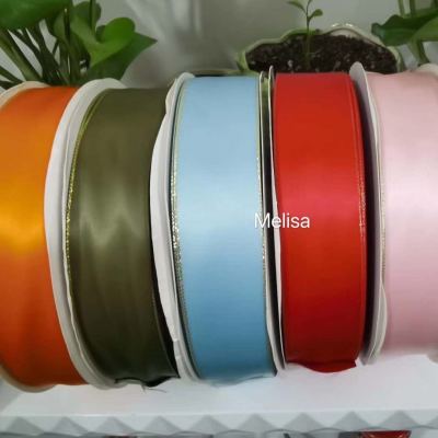 Custom wholesale solid-colored polyester satin ribbon Decoration Ribbon simple style
