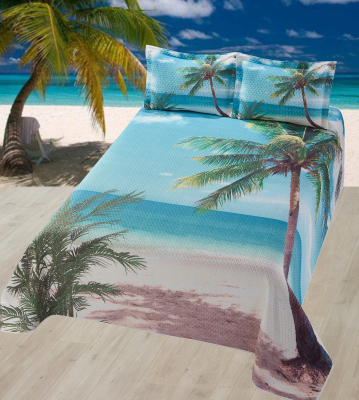 Digital direct printing polyester home textile three-piece set bedding of thin summer quilt