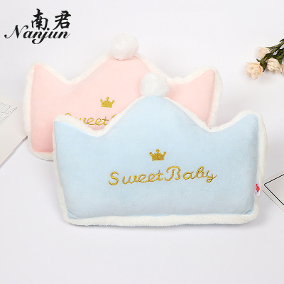 Custom Ins pink Korean style Crown Princess Wind Headrest Large back can be removed wash children's room decoration throw pillow