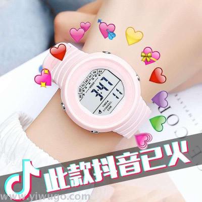 In Super Hot Unicorn Watch Male and Female Student Junior High School Student Waterproof Korean Simple Harajuku Style Sports Electronic Watch Fashion