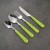 Indonesia wholesale plastic tableware polka dot set stainless steel knives, forks and spoons