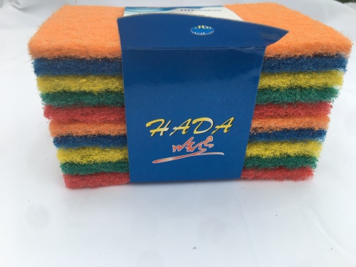 10-Piece Colorful Sand-Containing Scouring Pad Kitchen Lazy Non-Stick Oil Dish Cloth Special Brush Bowl Sponge Artifact