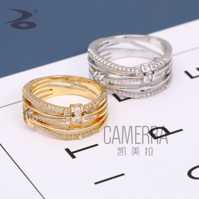 Rose Gold yin se kuan Fashion Interlacing Ring Annual Personality Jewelry Ring Factory Spot Direct Sales