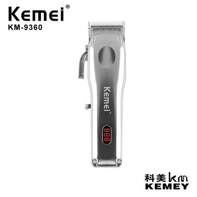 Cross-Border Factory Direct Sales Kemei Electric Clipper KM-9360 Carbon Steel Cutter Head Fixed Knife Adjustable LCD Display