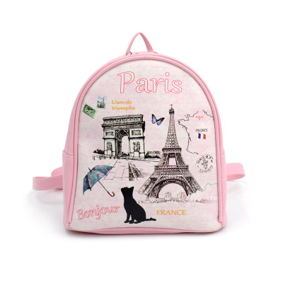 Travel to customize PU Printing Simple Children's Backpack LOGO