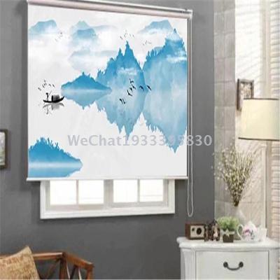 Roller Shutter Curtain Landscape Painting Full Shading Living Room Study Exhibition Hall Roller Shutter Curtain Factory Direct Sales Customized Finished Product Wholesale