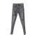South Korea Autumn Smoke Gray knee hole jeans female tight small feet nine minute pants 304#