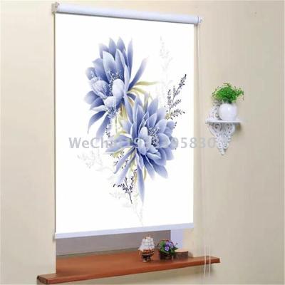 Factory Direct Sales Living Room Bedroom Study Room Darkening Roller Shade Curtain 3D Flower Full Room Darkening Roller Shade Finished Products Foreign Trade Wholesale