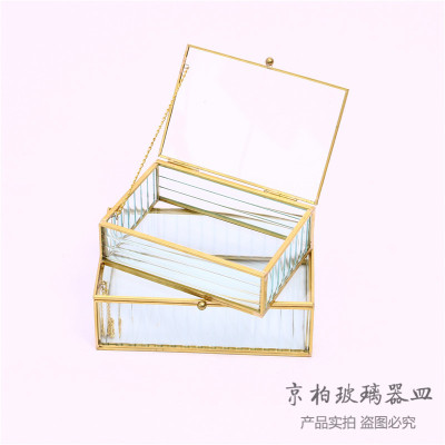 European polygons with horizontal mirror bottom cosmetic jewelry receives high-end table tops and trays