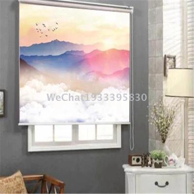 Roller Shutter Curtain Landscape Painting Full Shading Living Room Study Exhibition Hall Roller Shutter Curtain Factory Direct Sales Customized Finished Product Wholesale