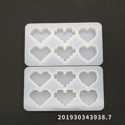 Elation DIY Crystal Glue Pixel Love Mold Mirror Handmade Pendant Silicone Mold Table