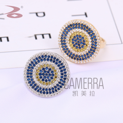 Hot Sale European and American Popular New Ring Colorful Colorful Small Spot Drill Inlay Ms. Wild Fashion with Ring