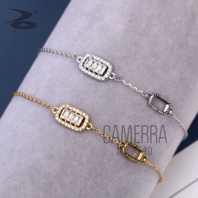 New Korean Version of the Elongated Particles Zircon Inlay Ornamental Bracelet Executive Royal Popular Ornament Gold-Plated Bracelet