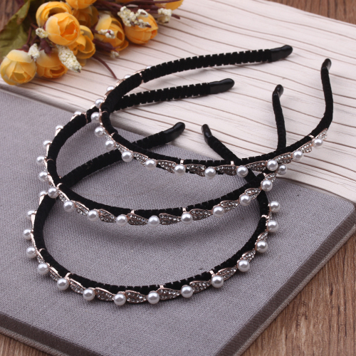 10 yuan store boutique korean fabric hair accessories cross diamond fine headband rhinestone headwear flannel winding headband